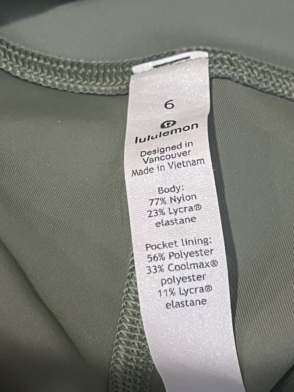 LULULEMON Wunder Train High-Rise Tight Leggings Athletic 25" Willow Green sz. 6 - Picture 4 of 12